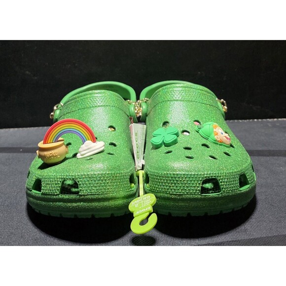 🍀 New CROCS Lucky Charms Clasic Clog Cereal Kelly Green Size Men’s 12 Jibbitz - Picture 13 of 15